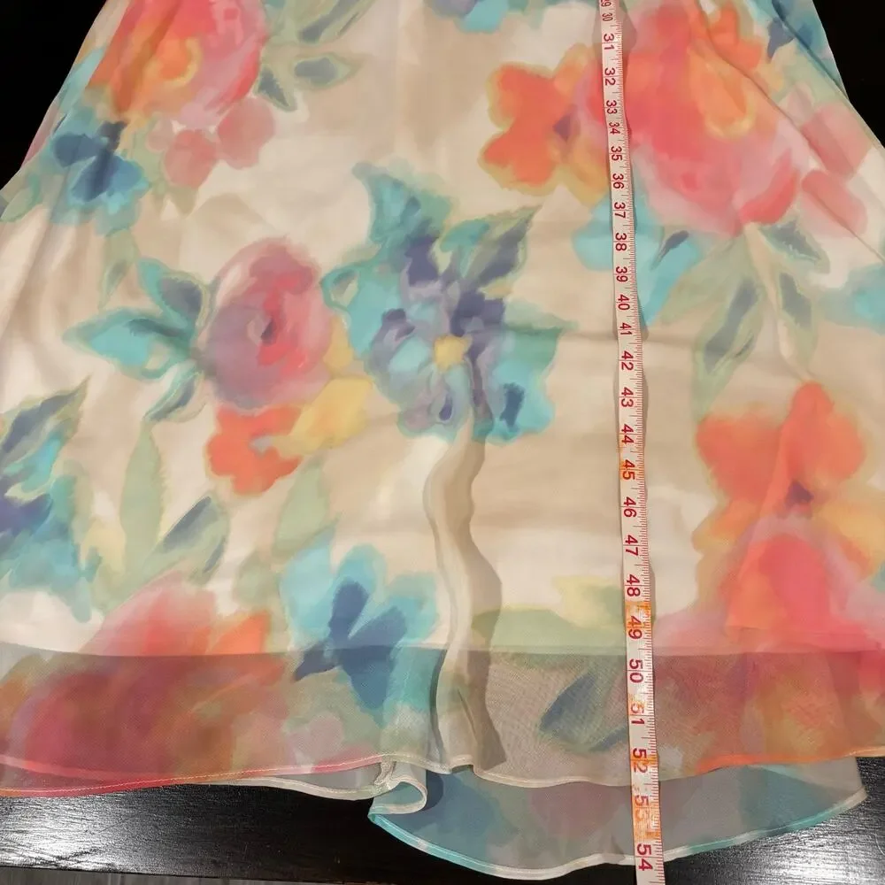 Taylor Watercolor Floral Flutter Sleeve Maxi Dress Size 14- Cottagecore - Picture 8 of 8